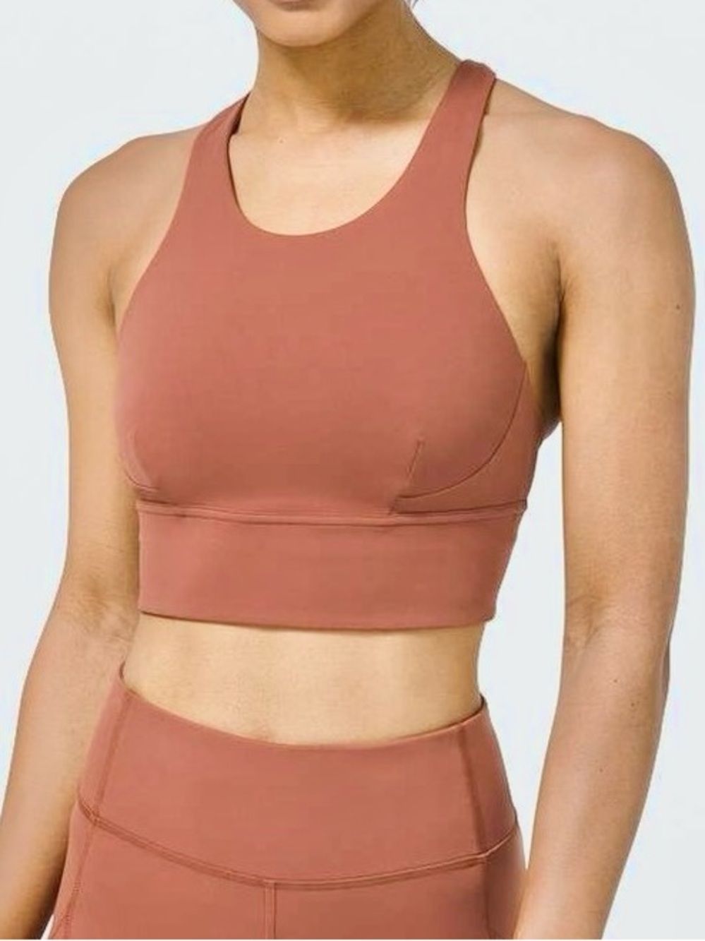 Lululemon Wunder Train Long Line Bra Size 6 Dark Terracotta